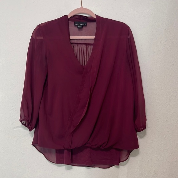 attention Tops - Attention Blouse Size M Burgundy